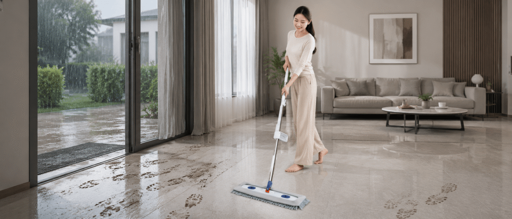 5 MẸO GIỮ SÀN LUÔN SẠCH MÙA MƯA - GIẢI PHÁP LAU NHÀ NHÀN TÊNH CHO MỌI GIA ĐÌNH 1 5 MẸO GIỮ SÀN LUÔN SẠCH MÙA MƯA - GIẢI PHÁP LAU NHÀ NHÀN TÊNH CHO MỌI GIA ĐÌNH