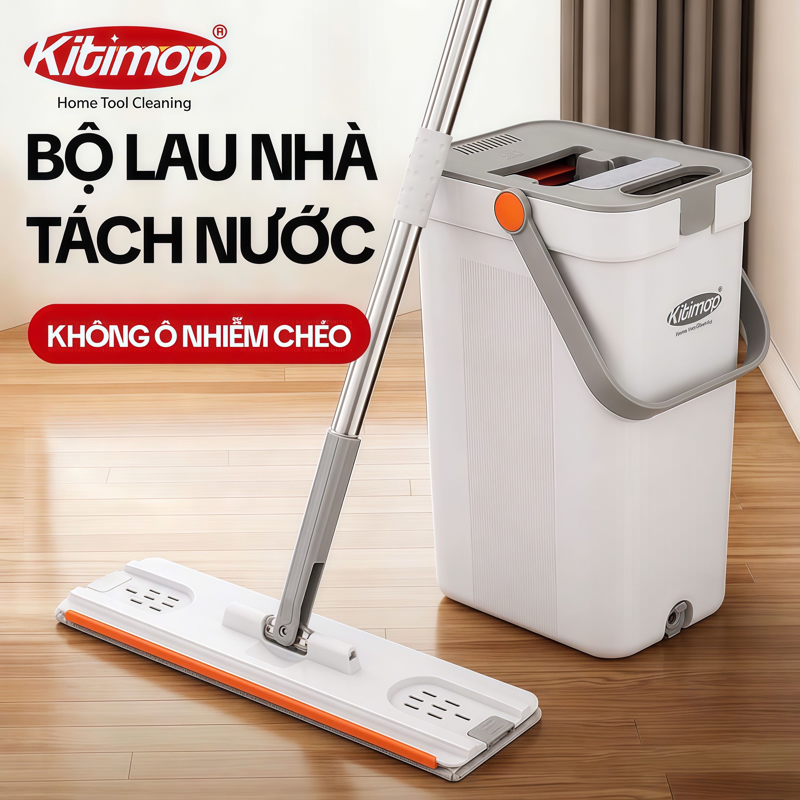 Cây Lau Nhà Tách Nước Bẩn KITIMOP SC09 1 Bộ lau nhà tách nước bẩn Kitimop SC09