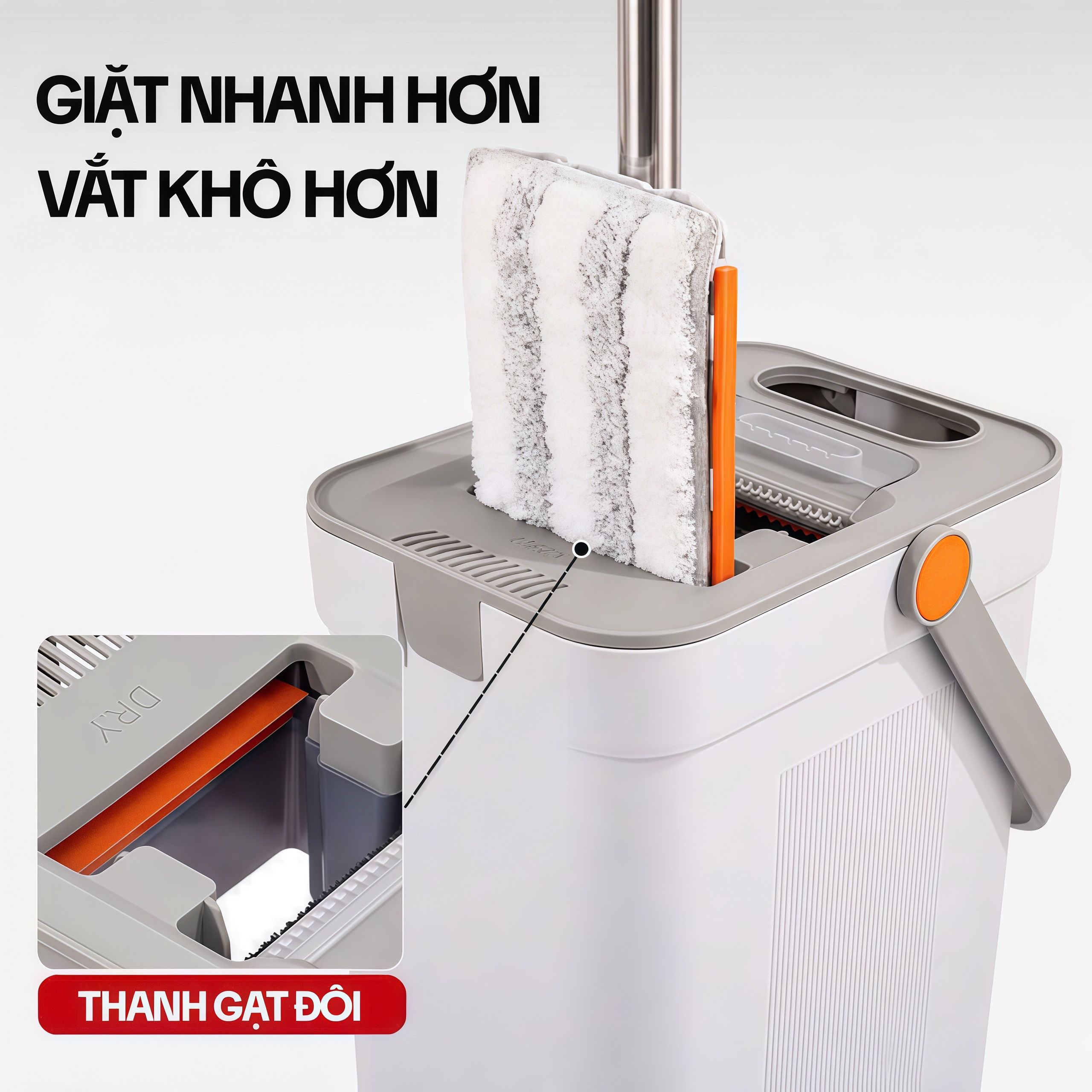 Cây Lau Nhà Tách Nước Bẩn KITIMOP SC09 7 Bộ lau nhà tách nước bẩn Kitimop SC09