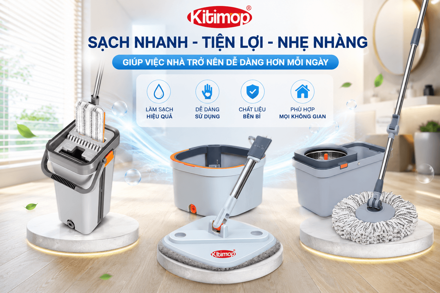 Banner bộ lau nhà thông minh Kitimop